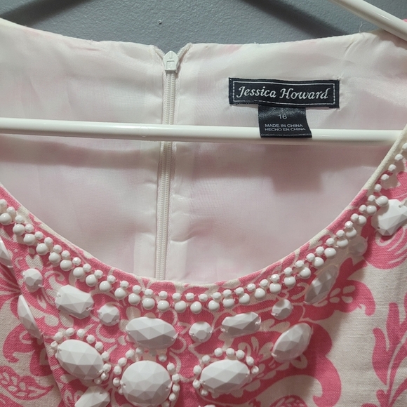 Jessica Howard pink paisley dress Sz.16 - Picture 5 of 8